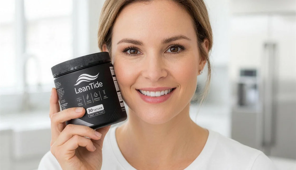 Woman holding LeanTide Daily Matcha Ritual